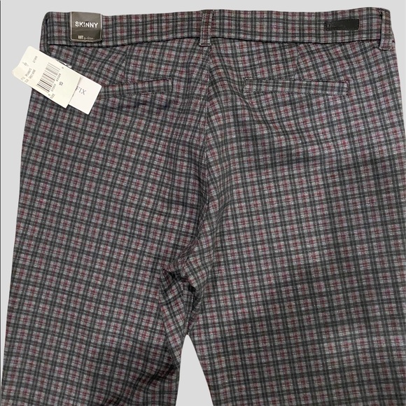 Kut From the Kloth Elyse Plaid Printed Slim Straight Leg Stretch Pants 10S NWT - Picture 3 of 8